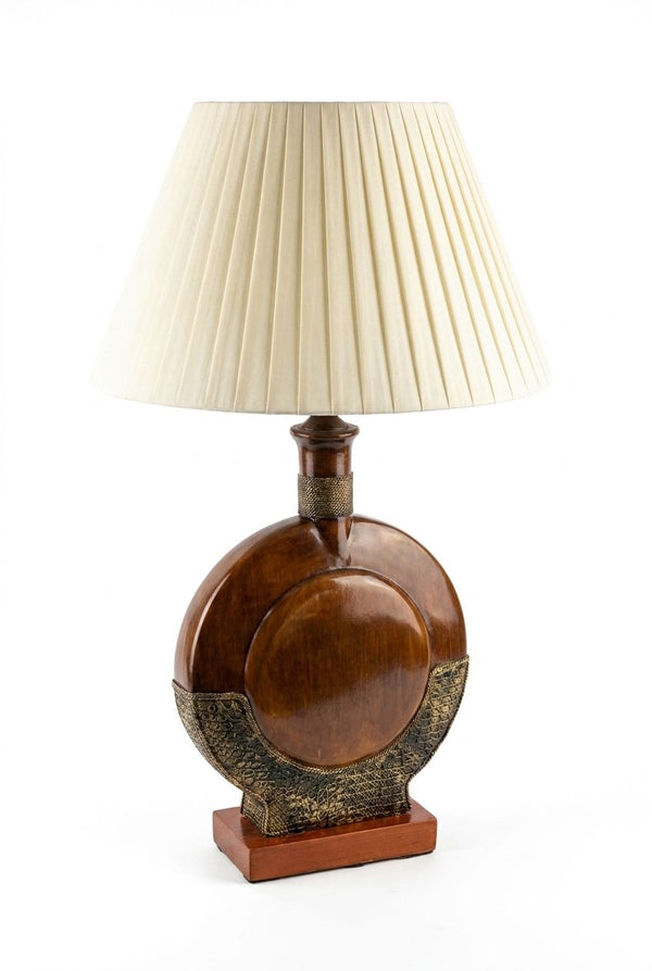 Wood Filigree Sphere Table Lamp