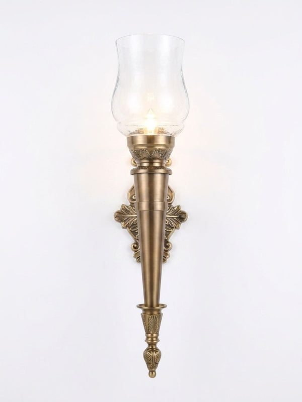 Ornate Torch Hurricane Sconce