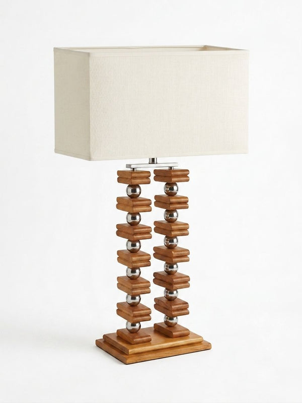 Wood Abacus Table Lamp