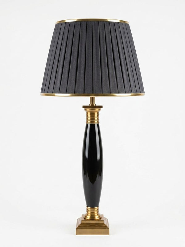 Black Ceramic Torpedo Table Lamp