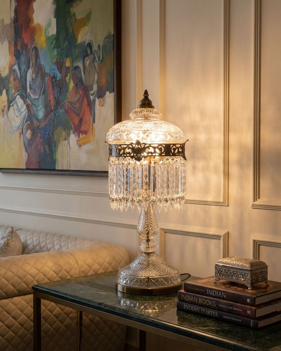 Cut Crystal Chandelier Table Lamp