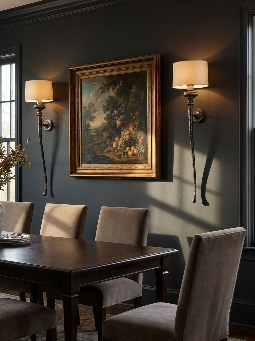 Iron Torch Drum Sconce
