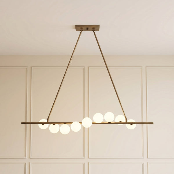 Vela Brass Globe Chandelier