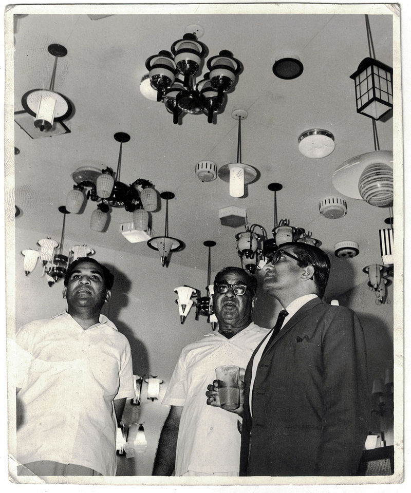 K.L. Khullar touring the first Delhi Brass showroom in the 1960s