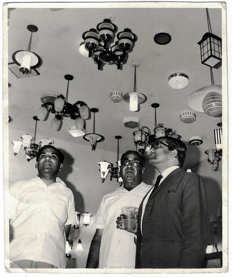 K.L. Khullar, founder, touring the first Delhi Brass showroom in the 1960s