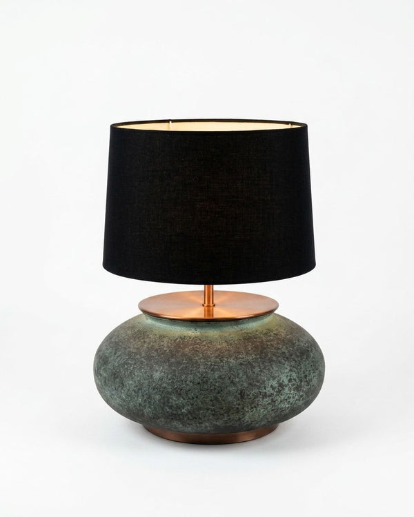 Stone Pebble Drum Table Lamp
