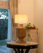 Carved Wood Urn Table Lamp table lamp — feature view
