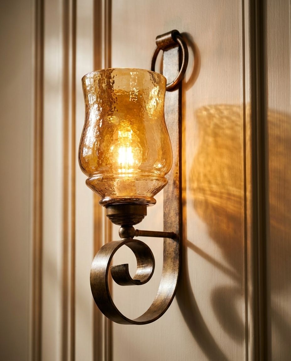 Amber Hurricane Scroll Sconce wall light — feature view