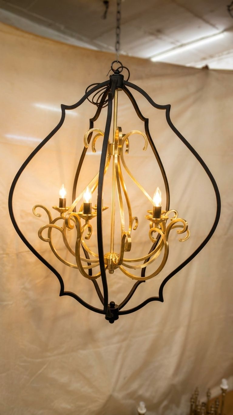 Iron Scroll chandelier — feature view