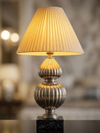 Silver Ribbed Gourd Table Lamp table lamp — feature view