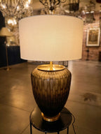 Ribbed Amber Glass Urn Table Lamp table lamp — feature view
