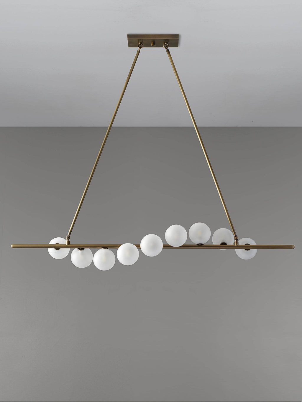 Vela Brass Globe Chandelier detail view