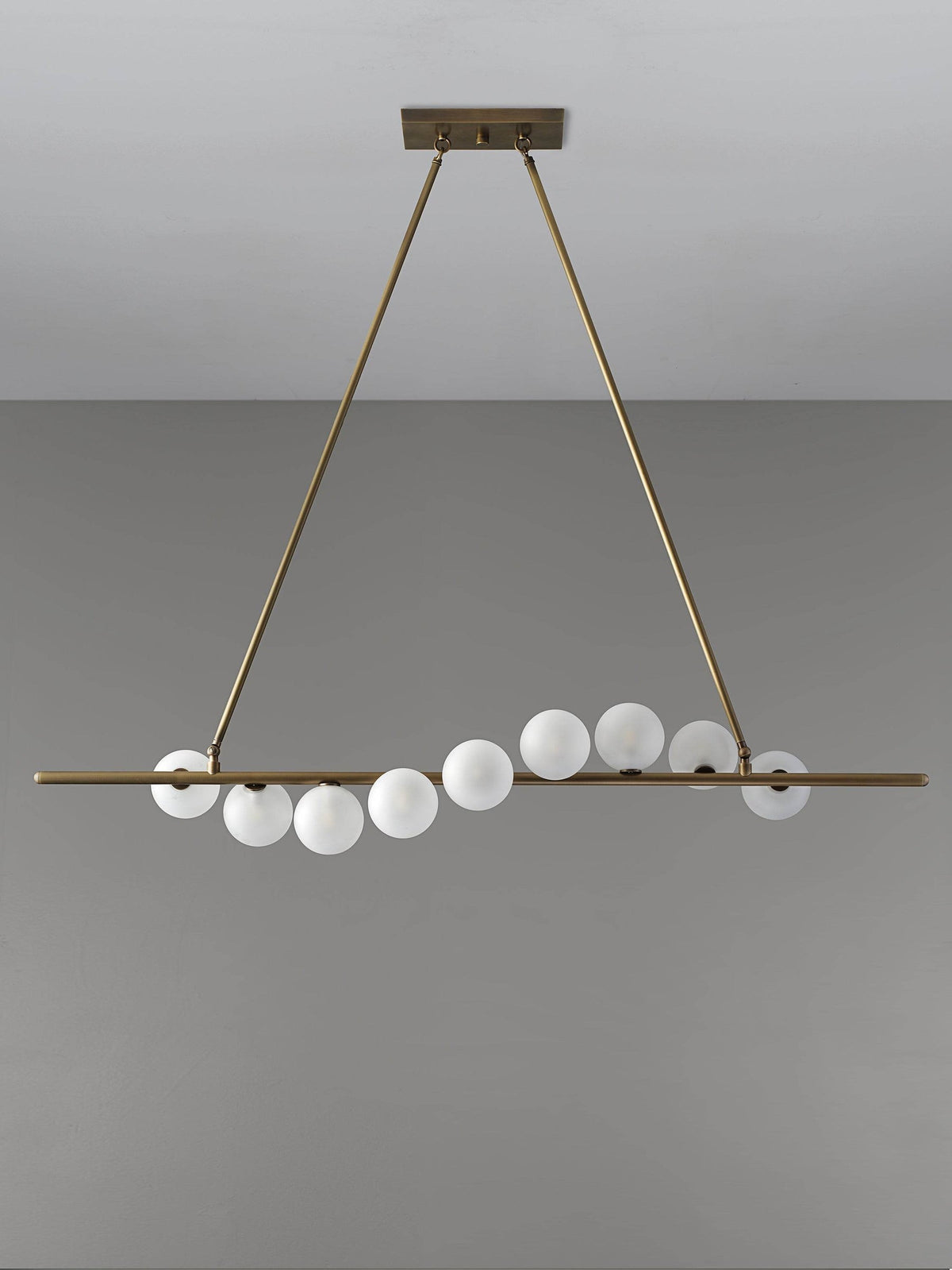 Vela Brass Globe Chandelier detail view