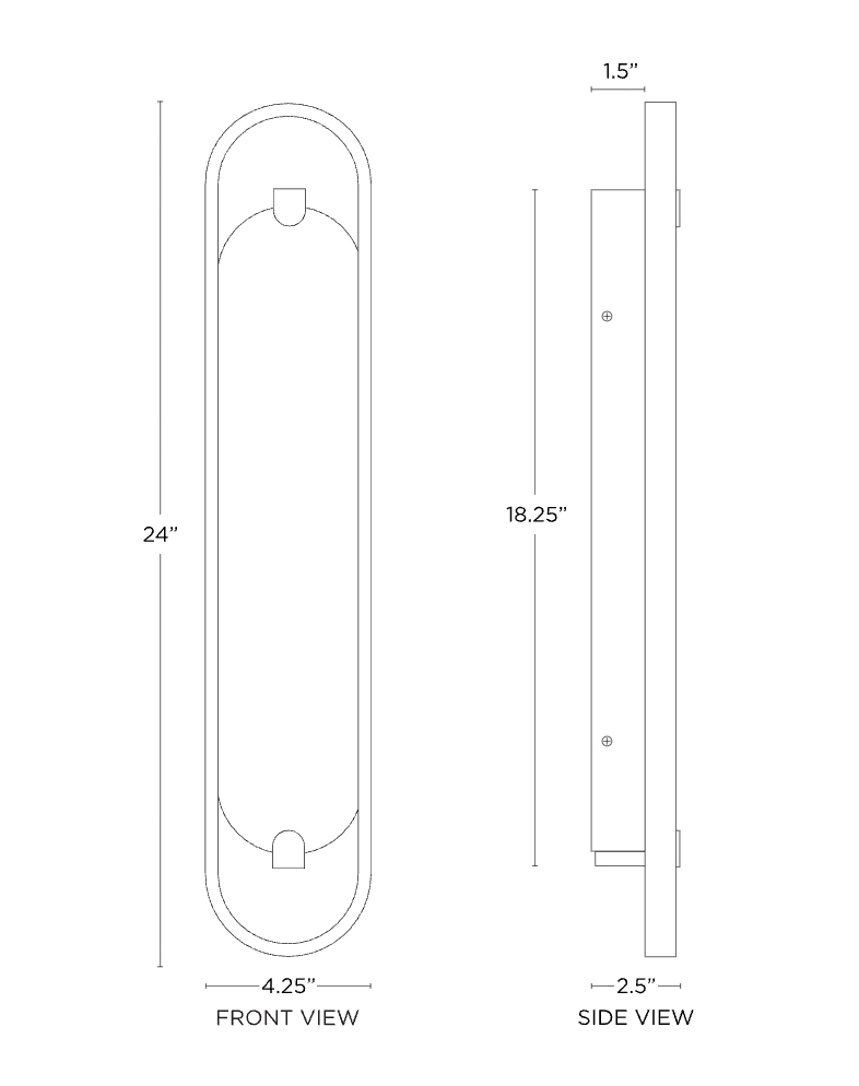 Alabaster Arch Frame Wall Light dimensions