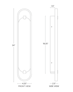 Alabaster Arch Frame Wall Light dimensions