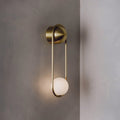Offset Globe Brass Wall Light