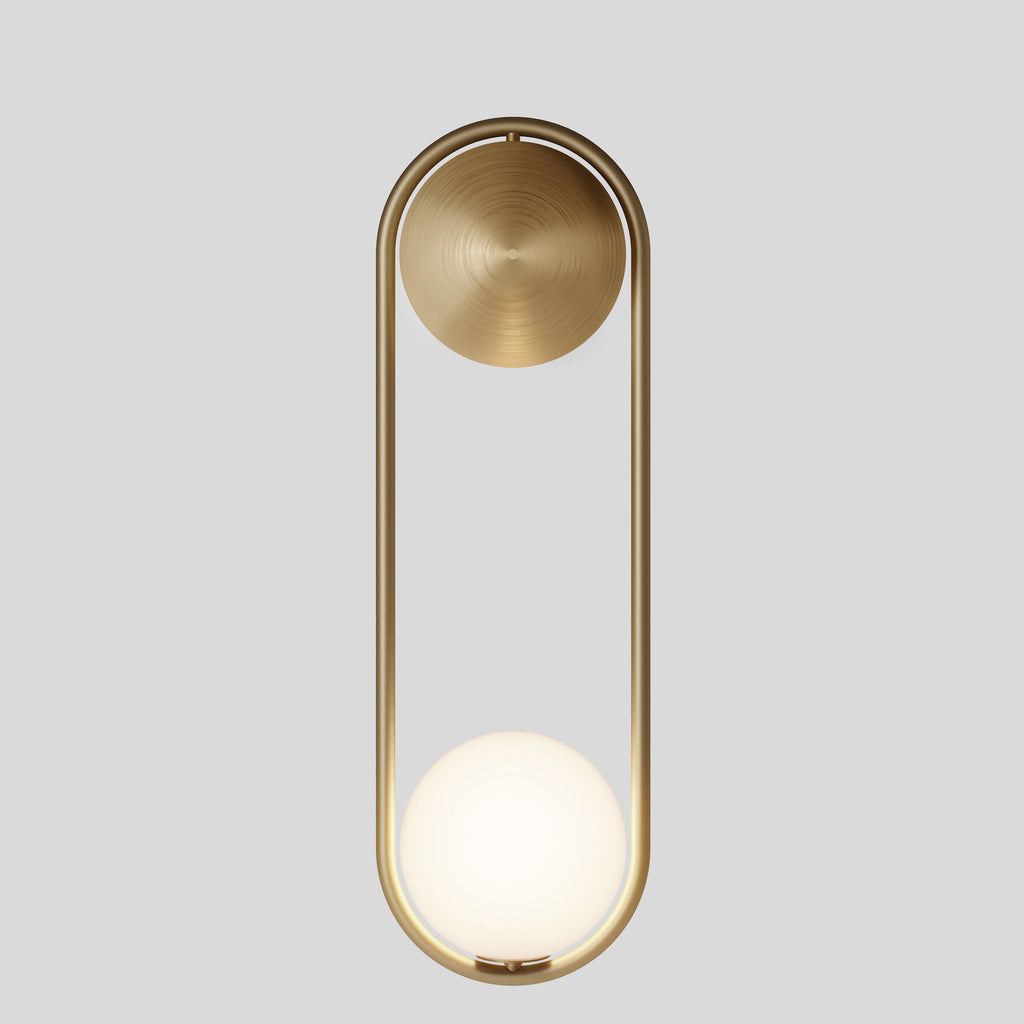 Offset Globe Brass Wall Light alternate view