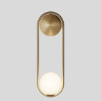 Offset Globe Brass Wall Light alternate view