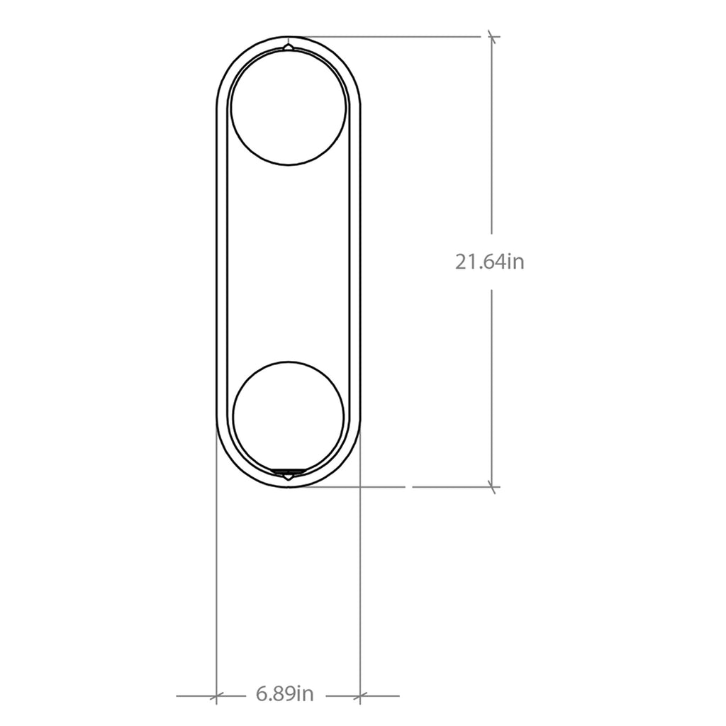 Offset Globe Brass Wall Light dimensions