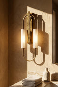Twin Loop Frosted Glass Wall Light