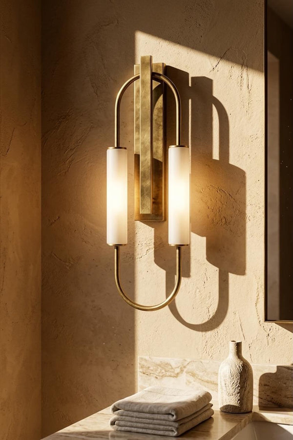 Twin Loop Frosted Glass Wall Light