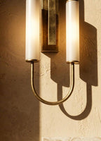 Twin Loop Frosted Glass Wall Light detail