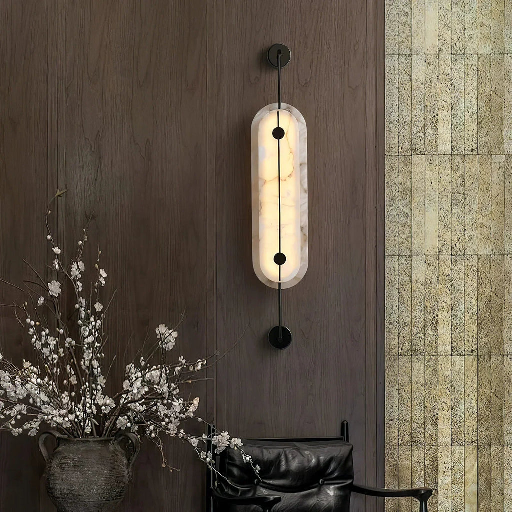 Alabaster Spine Wall Light in hallway