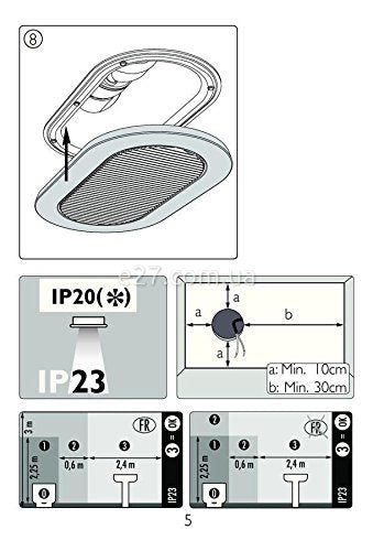 Philips 57955 white recessed light, detail view