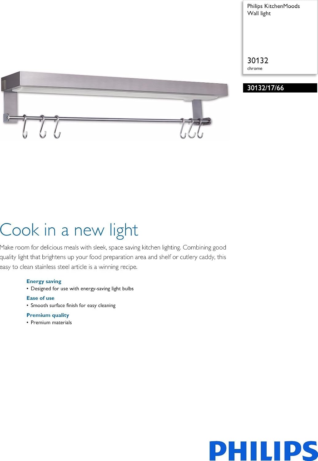 Philips 30132 myKitchen corner light with utensil hooks
