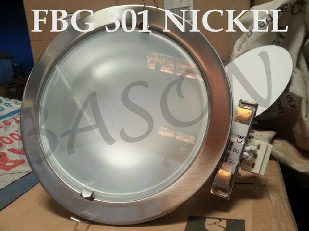 Philips FBG301 nickel recessed ceiling light with sandblasted glass