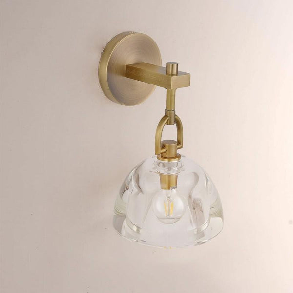 Crystal Dome Brass Wall Light