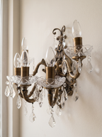 Bohemia Wall Light three-quarter view showing the brass arms projecting from the wall
