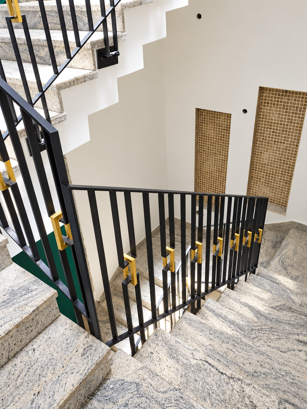 Brass Accent Linear Staircase — view 1