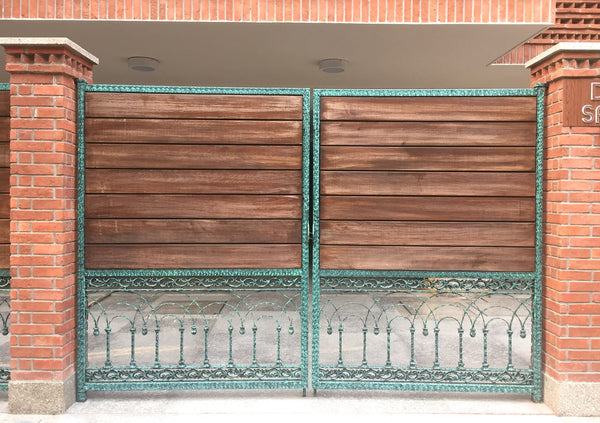 Green Patina & Wood Gate