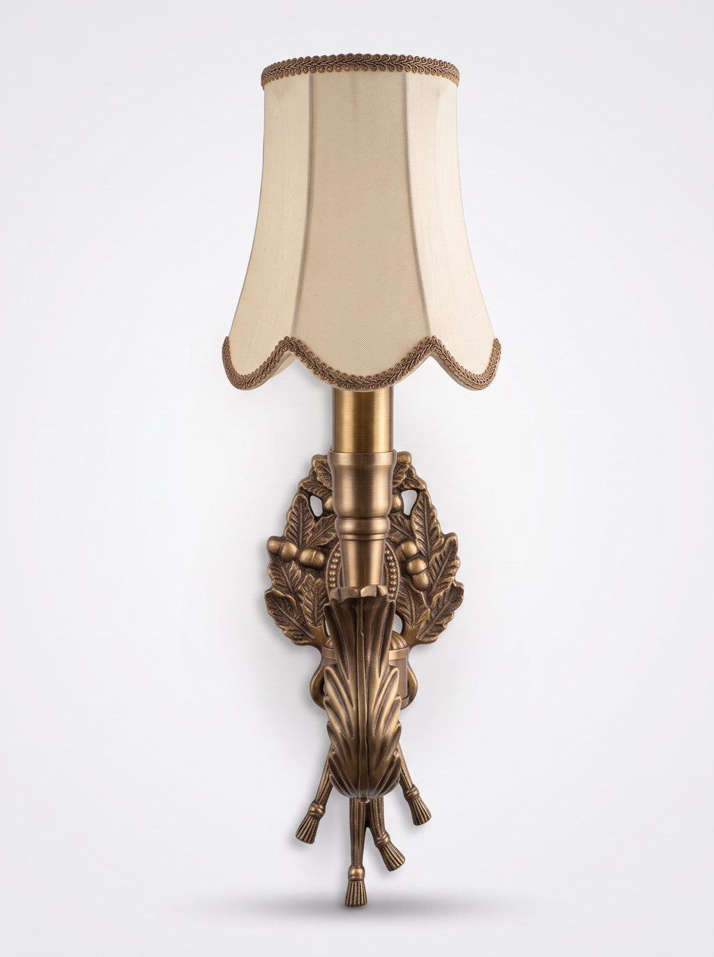 Chasse Cast Brass Single Wall Light, front