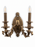 Feuillage Cast Brass Double Wall Light, front