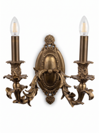 Feuillage Cast Brass Double Wall Light, front