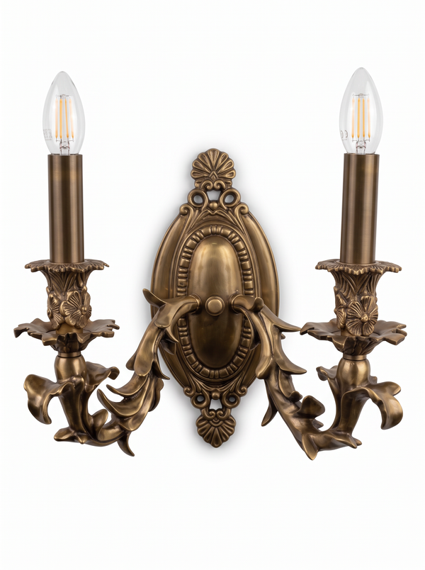 Feuillage Cast Brass Double Wall Light
