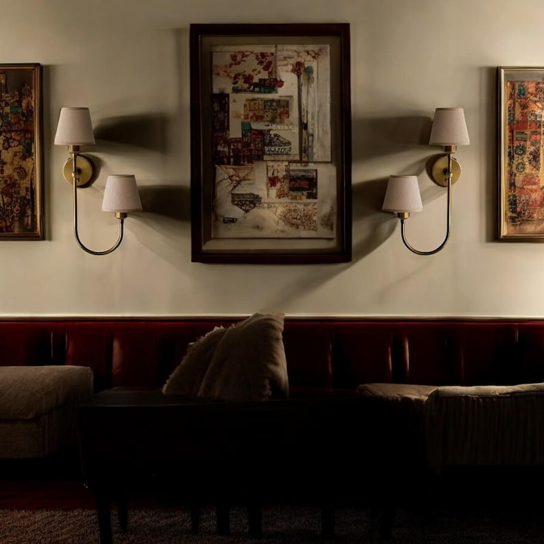 Directional Linen Double Wall Light detail