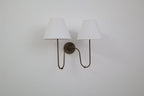 Double Arm Linen Brass Wall Light detail