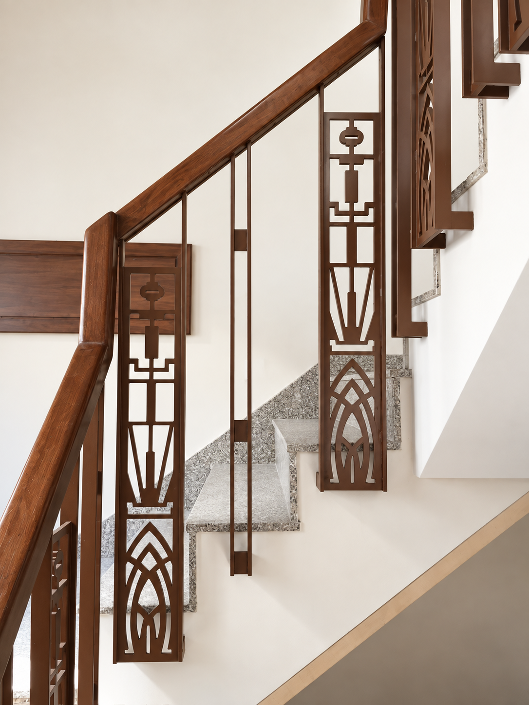 Rust Fretwork Staircase Rail — view 1