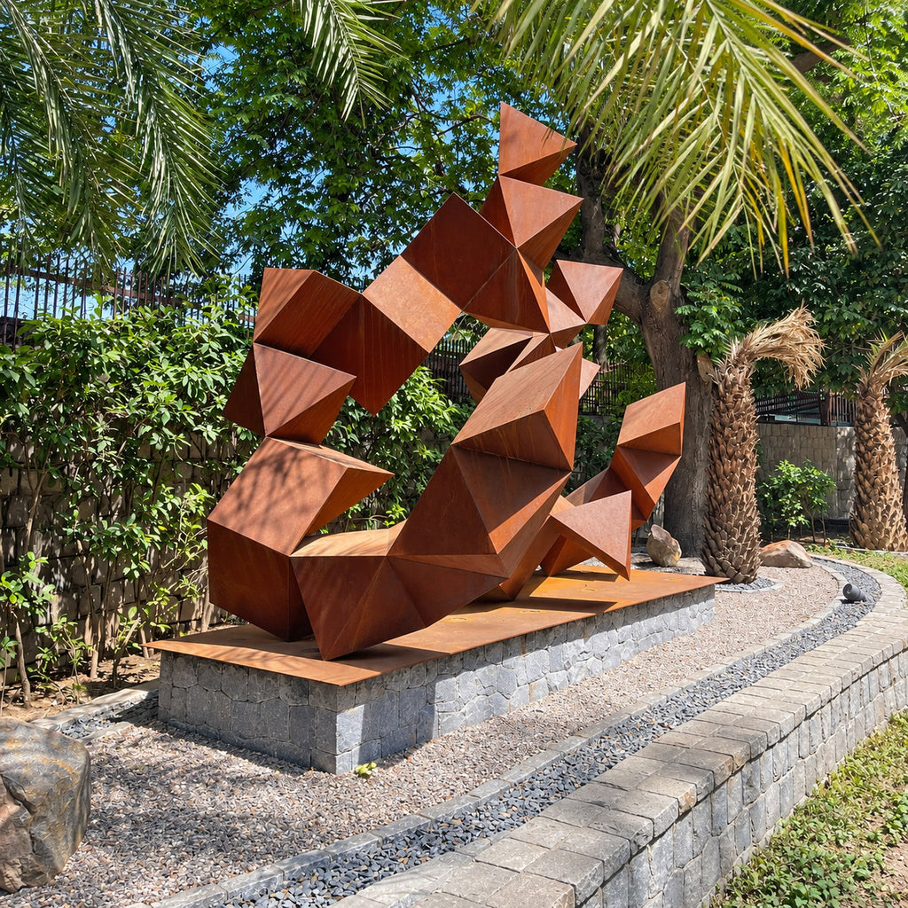 Open branching metal sculpture in the Westend Greens landscape