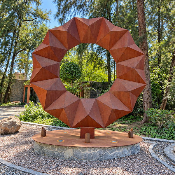 Faceted Ring Outdoor Metal Sculpture