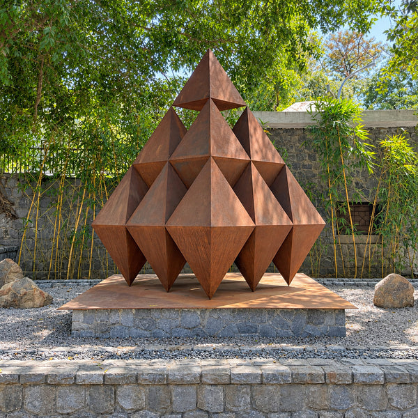 Triangular Facet Outdoor Metal Sculpture